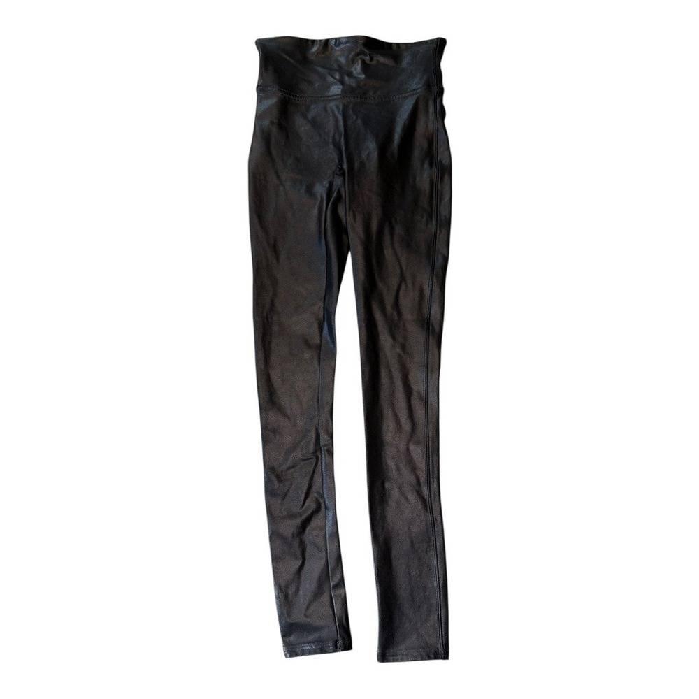Spanx Petite XS Faux Leather Look High‎ Waisted Leggings Black